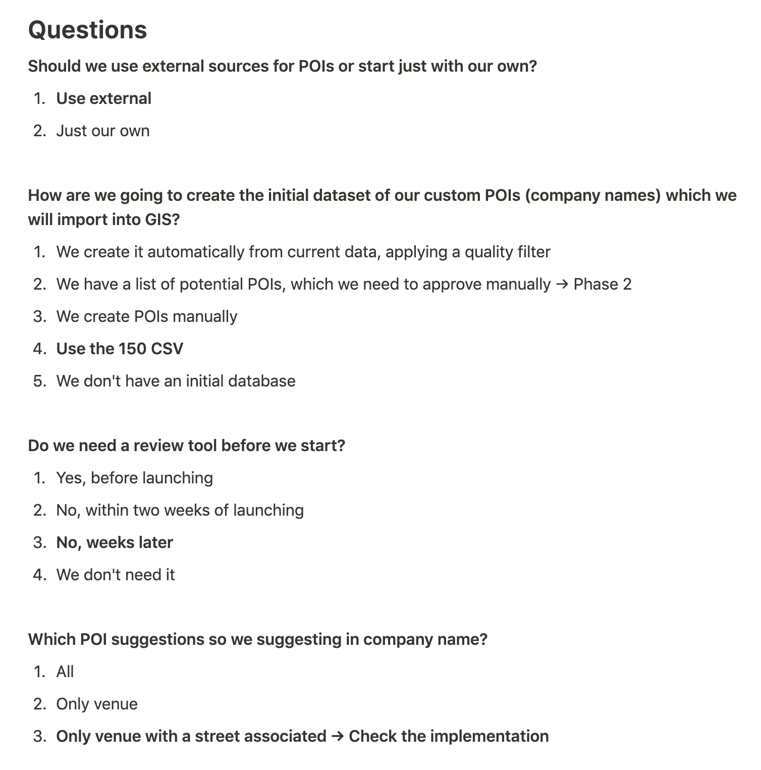 The Questionnaire Alignment Technique to solve conflicting positions